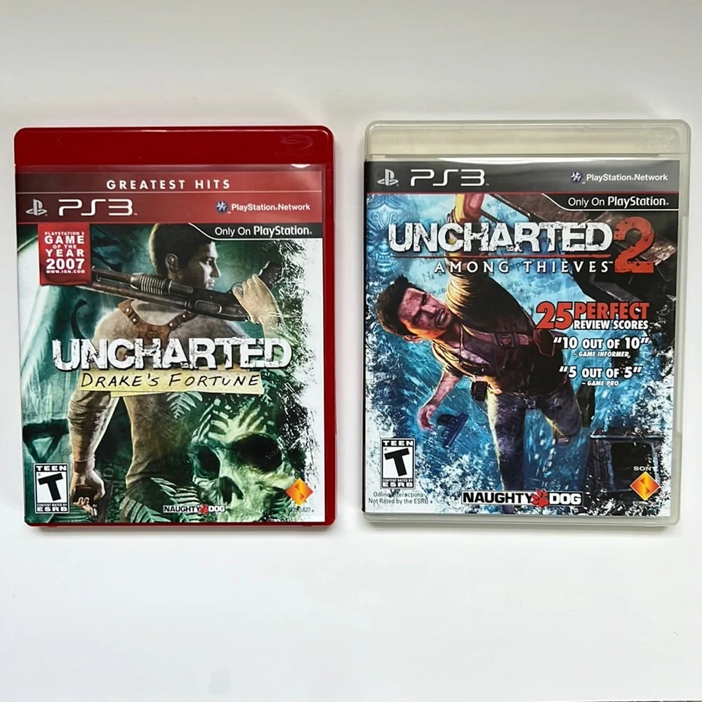 PS3 Uncharted Drake’s Fortune and Uncharted 2 Among Thieves